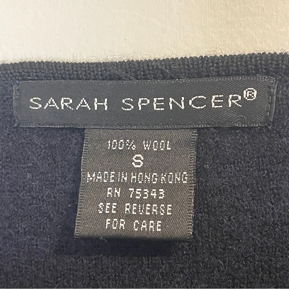Sarah Spencer Wool Oen Cardigan Jacket in Deep Purple and Black - Picture 5 of 5